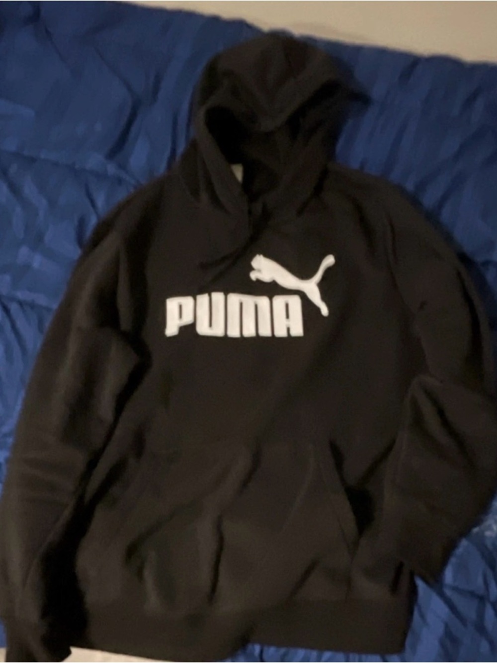 Puma Black Pullover Hoodie with White Logo